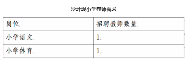 沙坪坝区小学最新招聘启事概览